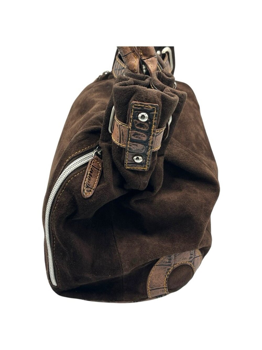 Gun Tote’n Mamas Adjustable Concealed Carry Brown Leather Suede Purse - Picture 5 of 16
